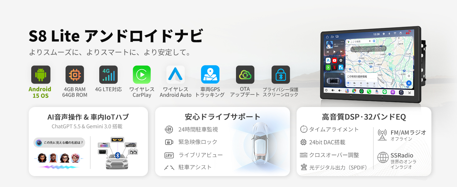 Amazon.co.jp: ATOTO S8L アンドロイドナビ2DIN、ディスプレイ